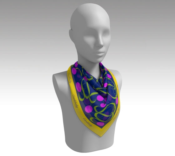 Pinkgreen Print Silk Scarf Women