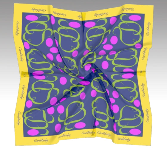 Pinkgreen Print Silk Scarf Women