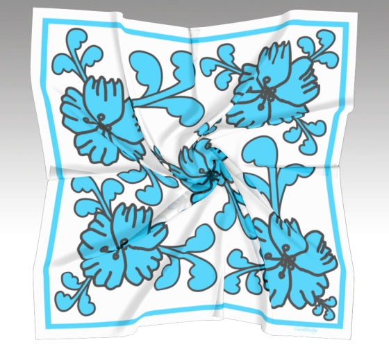 Silk Scarf Women Flower Print