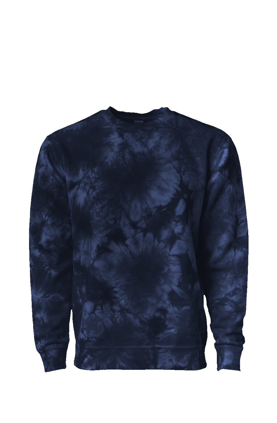 Tie Dye Cotton Sweatshirt Navy Crewneck